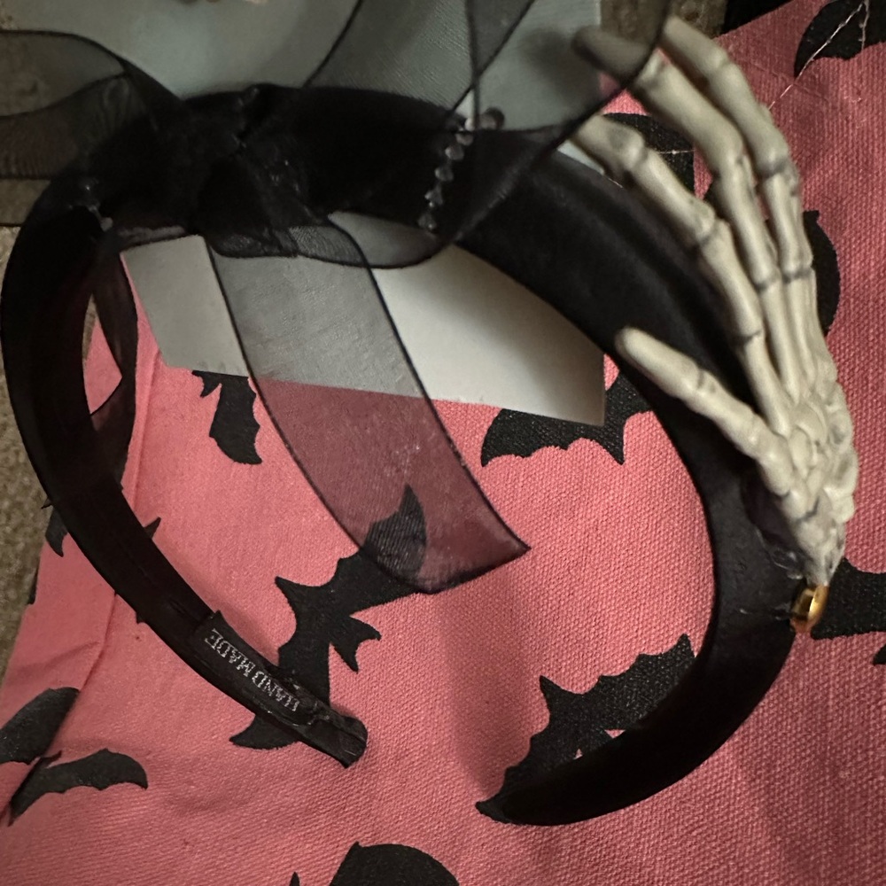 Skeleton Hand Black Headband